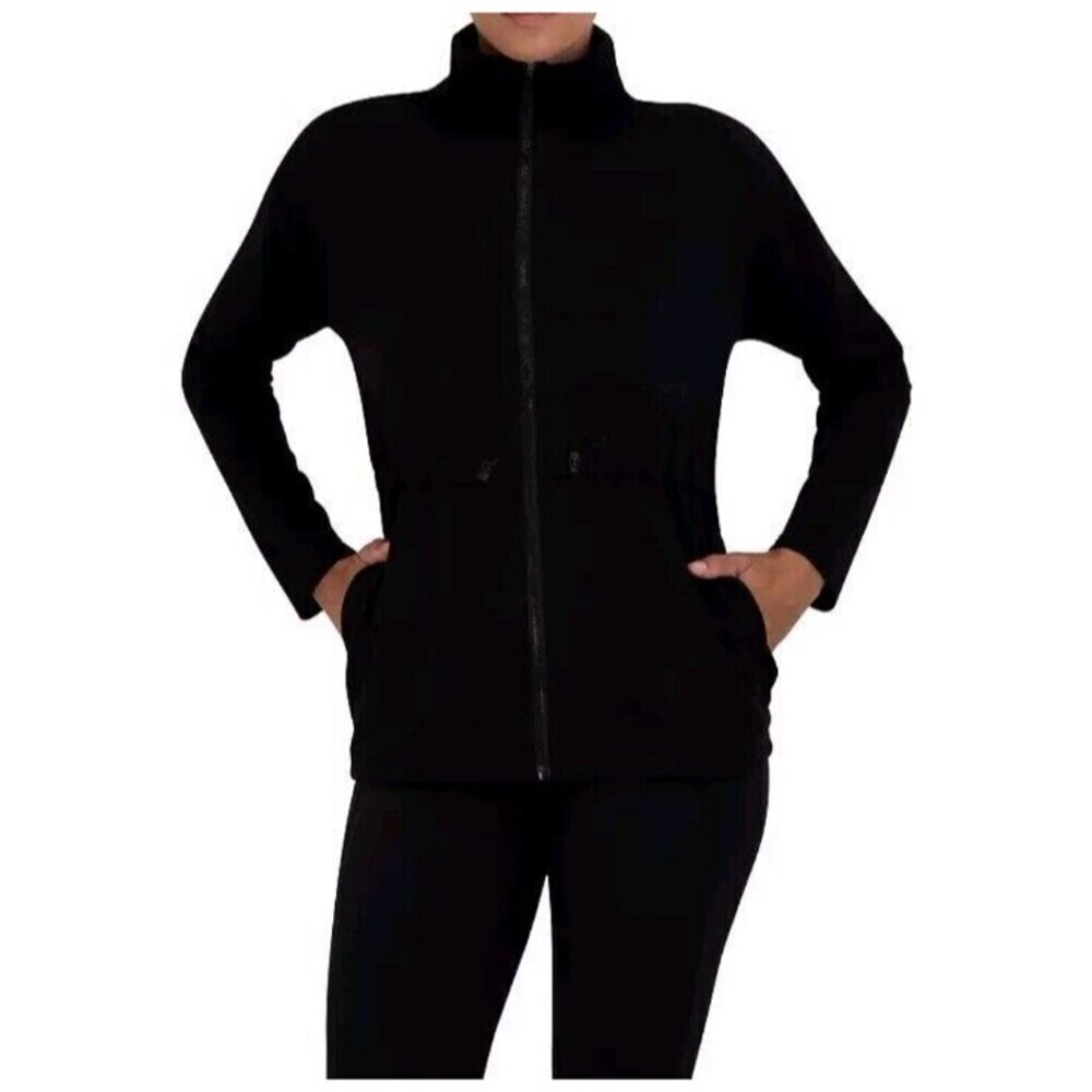Gaiam Jacket Size XS Color Black Full Zip Cinch Waist Mock neck.   New